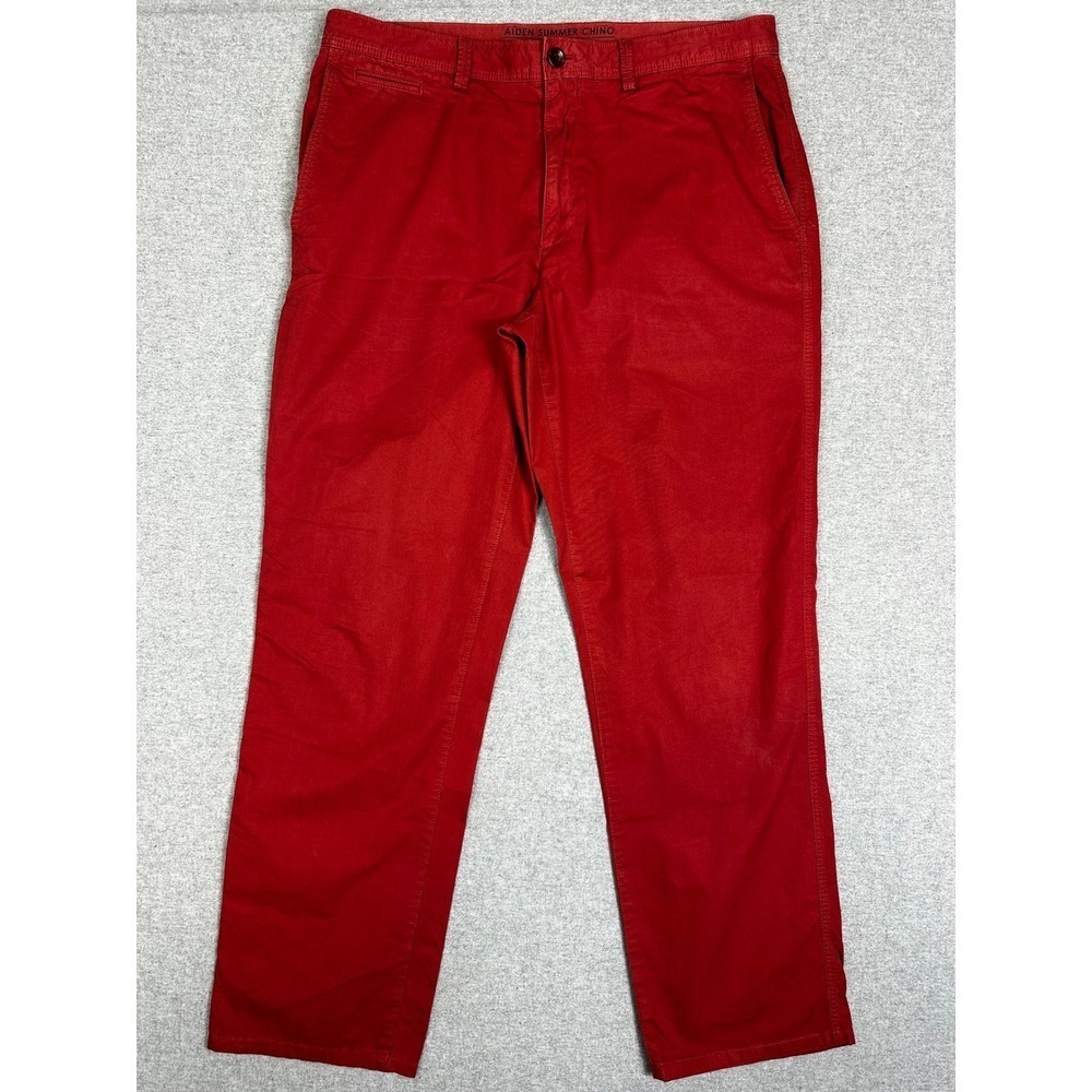 Banana Republic Aiden Summer Chino Pant Mens 35x32 Red Slim Fit Cotton
